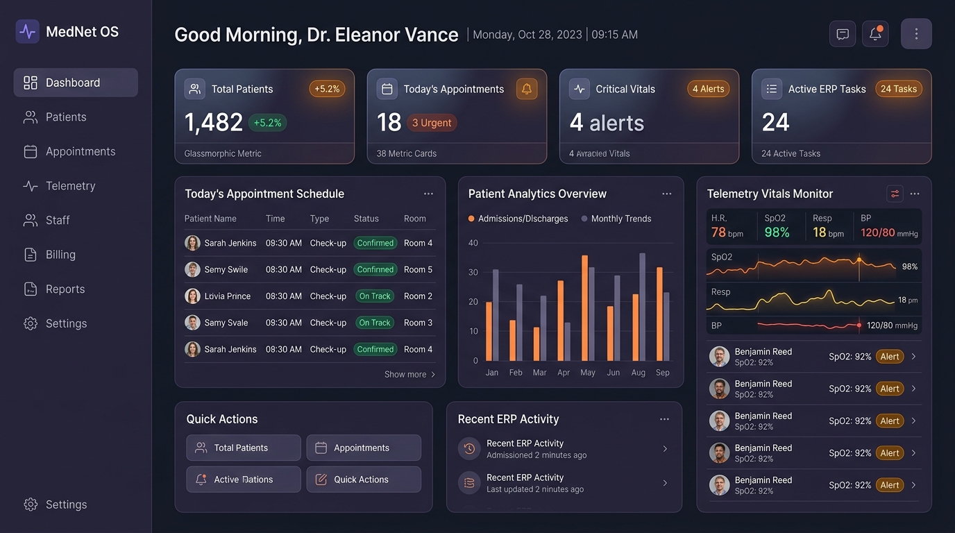 Hydizo Healthcare Suite UI Mockup